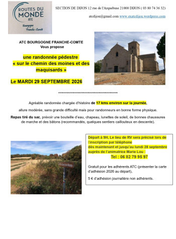 Randonnée accompagnée « sur le chemin des moines et des maquisards »