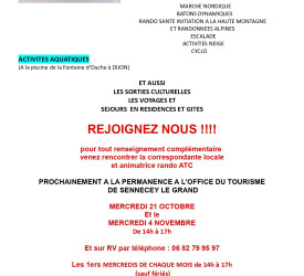 Permanences de l'ATC  à l'Office de Tourisme 