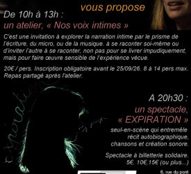 Atelier "Nos voix intimes" et spectacle "Expiration"