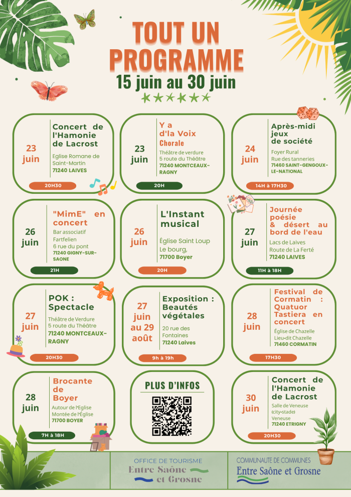 Programme des animations 1